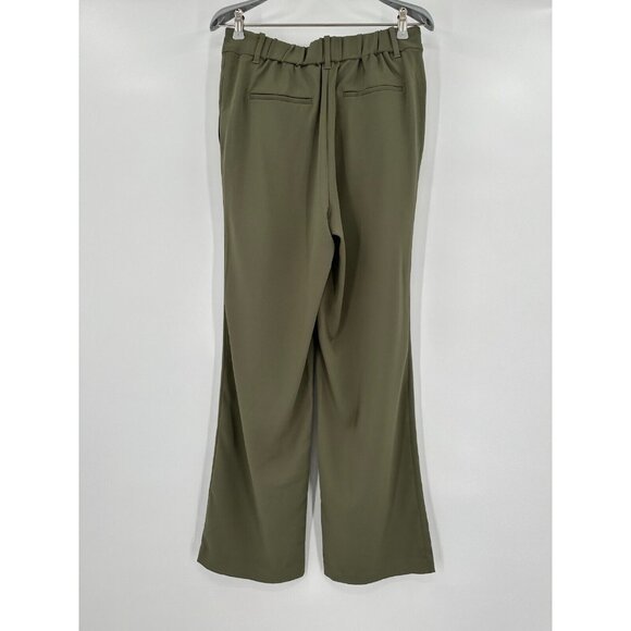 Quince Women's Stretch Crepe Pleated Wide Leg Pants Olive sz S NWT 30" Inseam - Picture 4 of 4